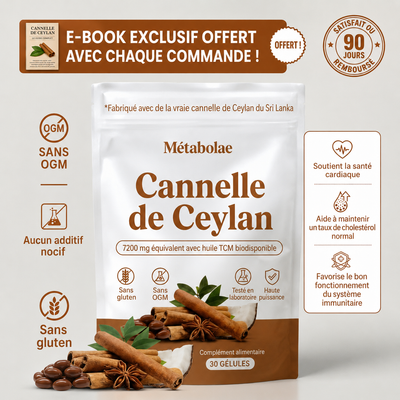 Cannelle de Ceylan 7200mg + Huile MCT